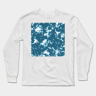 Blue peacock Storm - Tie Dye Shibori Texturenavy Long Sleeve T-Shirt